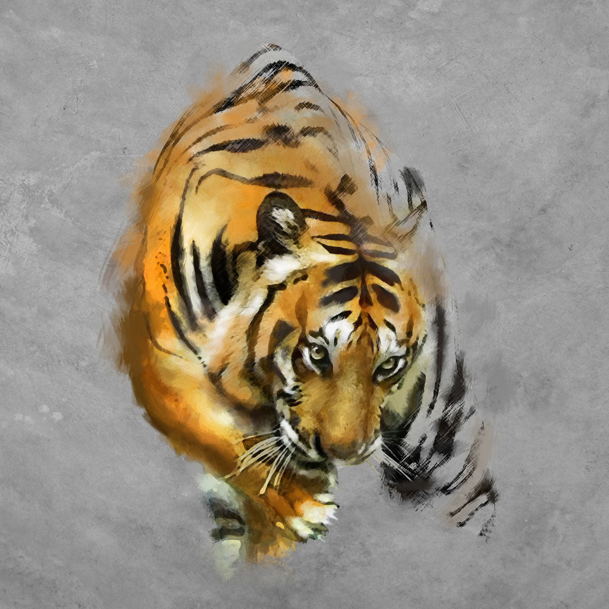 "Tiger on the Wall: An Artistic Masterpiece Adorning Your Space."