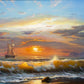 Sailboat at Sunset: An Oil Painting on Canvas, Capturing Maritime Beauty.