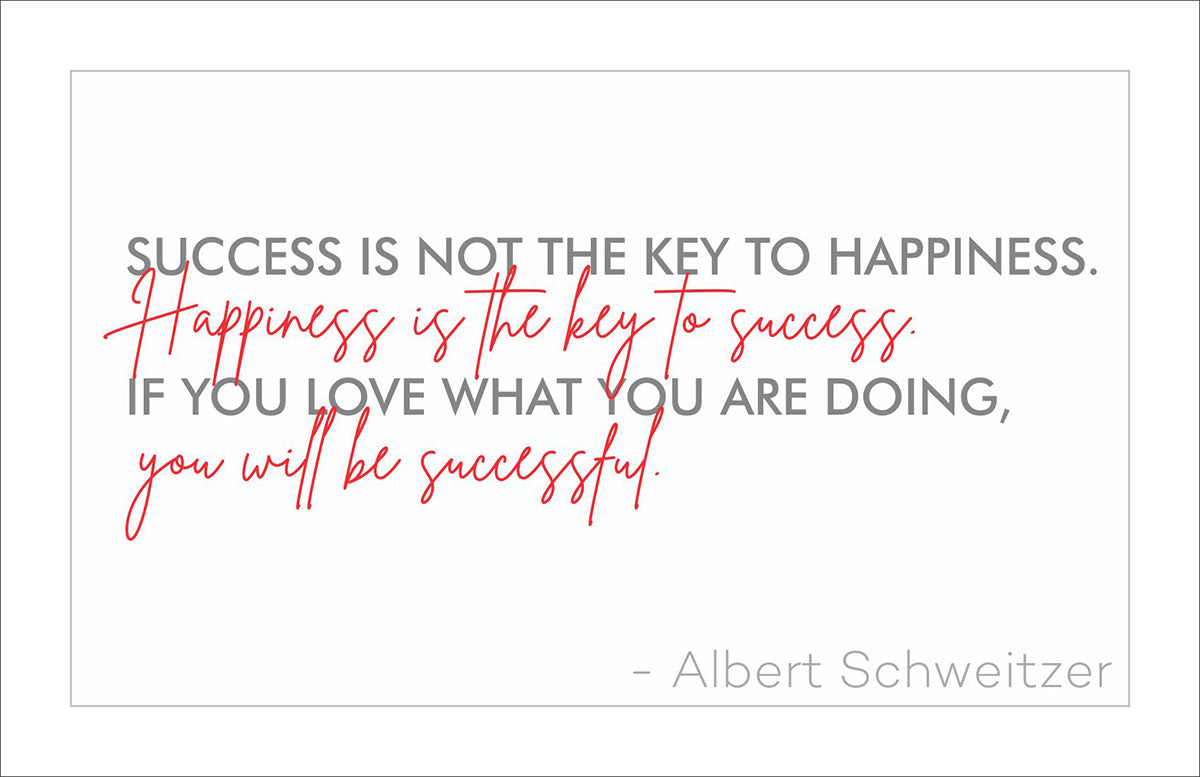 Success is not the key to happiness. Happiness is the key to success. If you love what you are doing, you will be successful