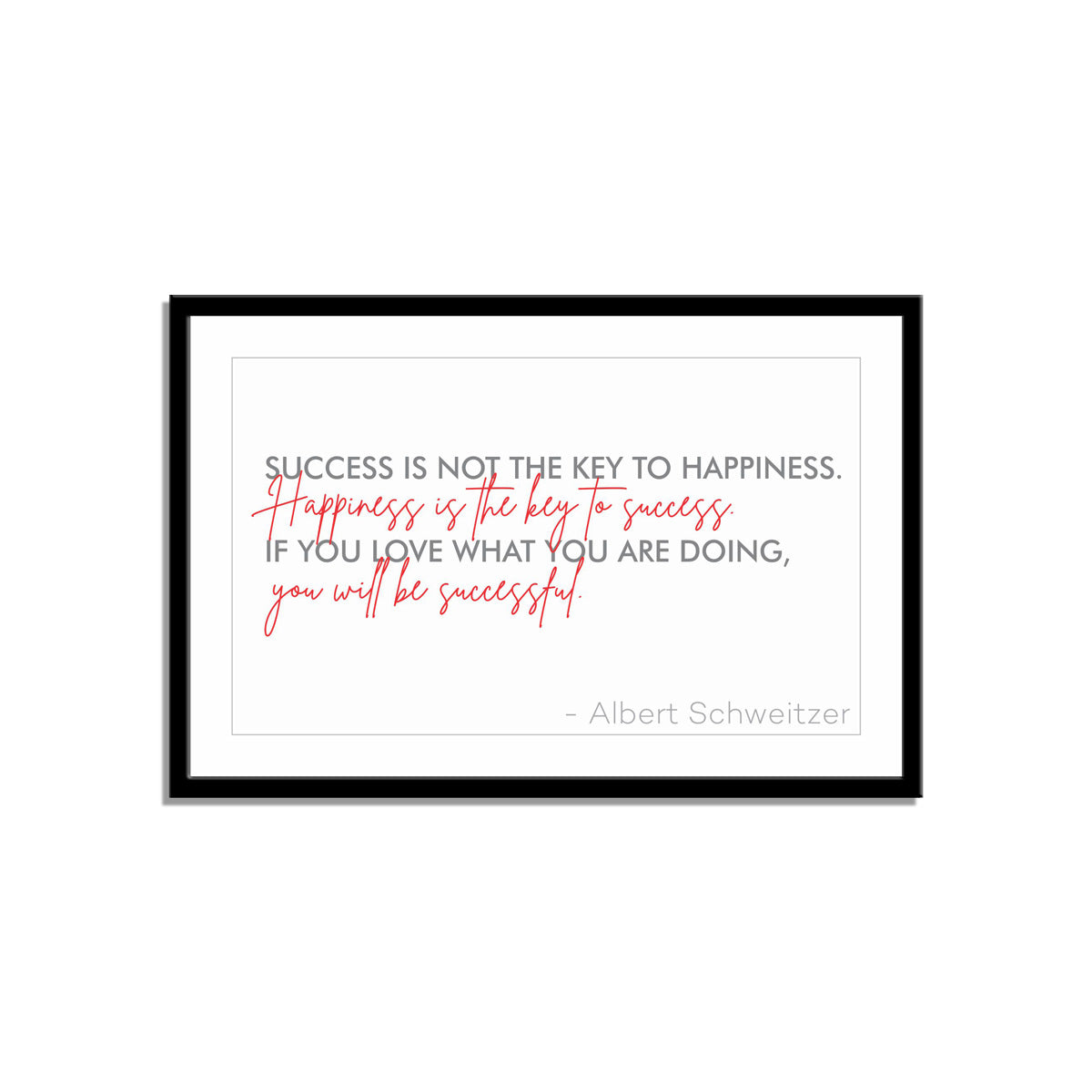 Success is not the key to happiness. Happiness is the key to success. If you love what you are doing, you will be successful