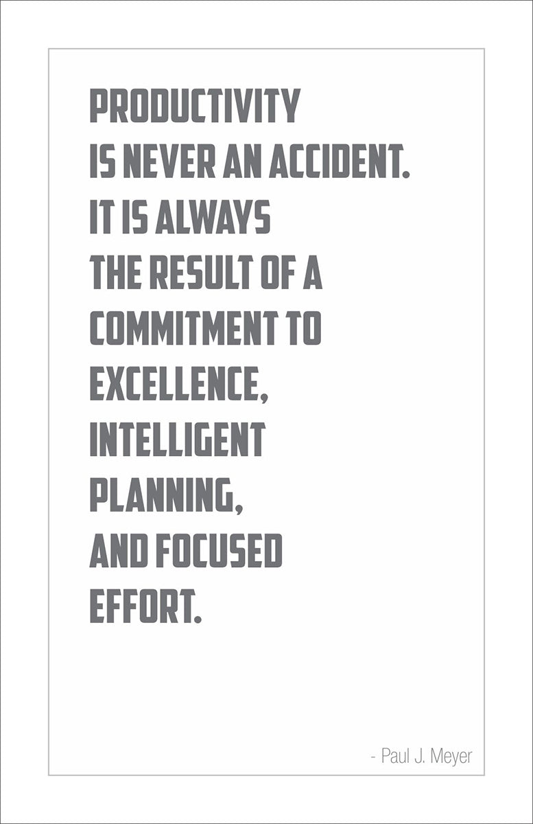 Productivity is never an accident. It is always the result of a commitment to excellence, intelligent planning, and focused effort