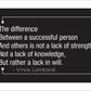 The difference between a successful person and others is not a lack of strength, not a lack of knowledge, but rather a lack in will