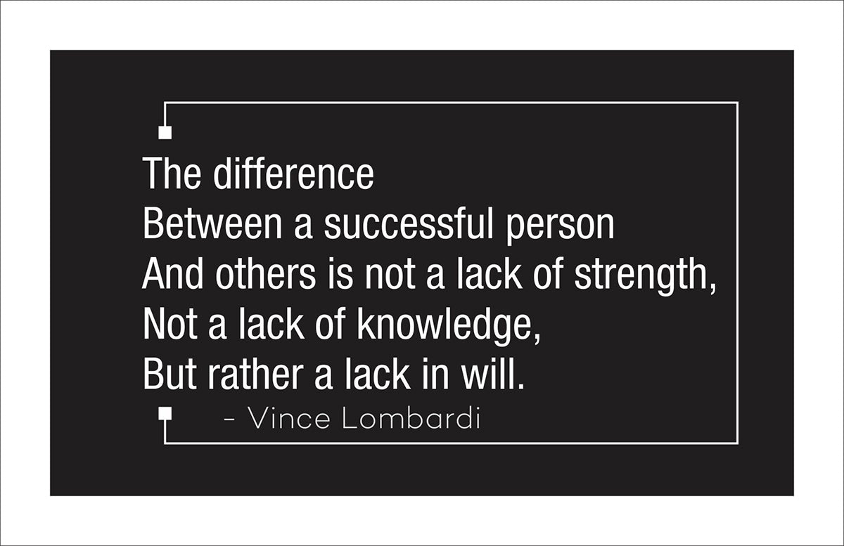 The difference between a successful person and others is not a lack of strength, not a lack of knowledge, but rather a lack in will