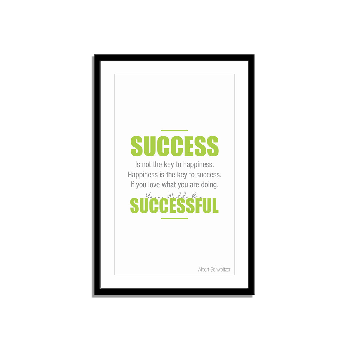 Success is not the key to happiness. Happiness is the key to success. If you love what you are doing, you will be successful.