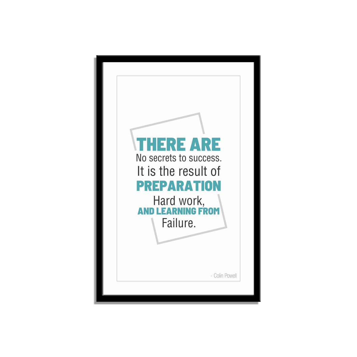 There are no secrets to success. It is the result of preparation, hard work, and learning from failure.