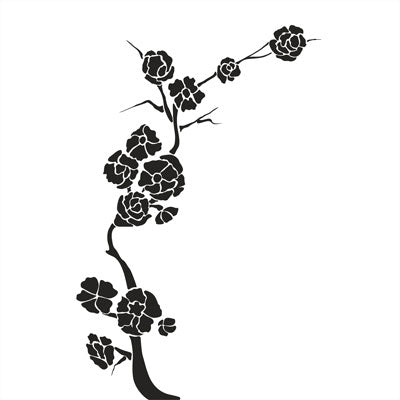 Silhouette Floral Branch Design