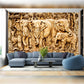 Elephants in the Wild: Wood Carving Masterpiece