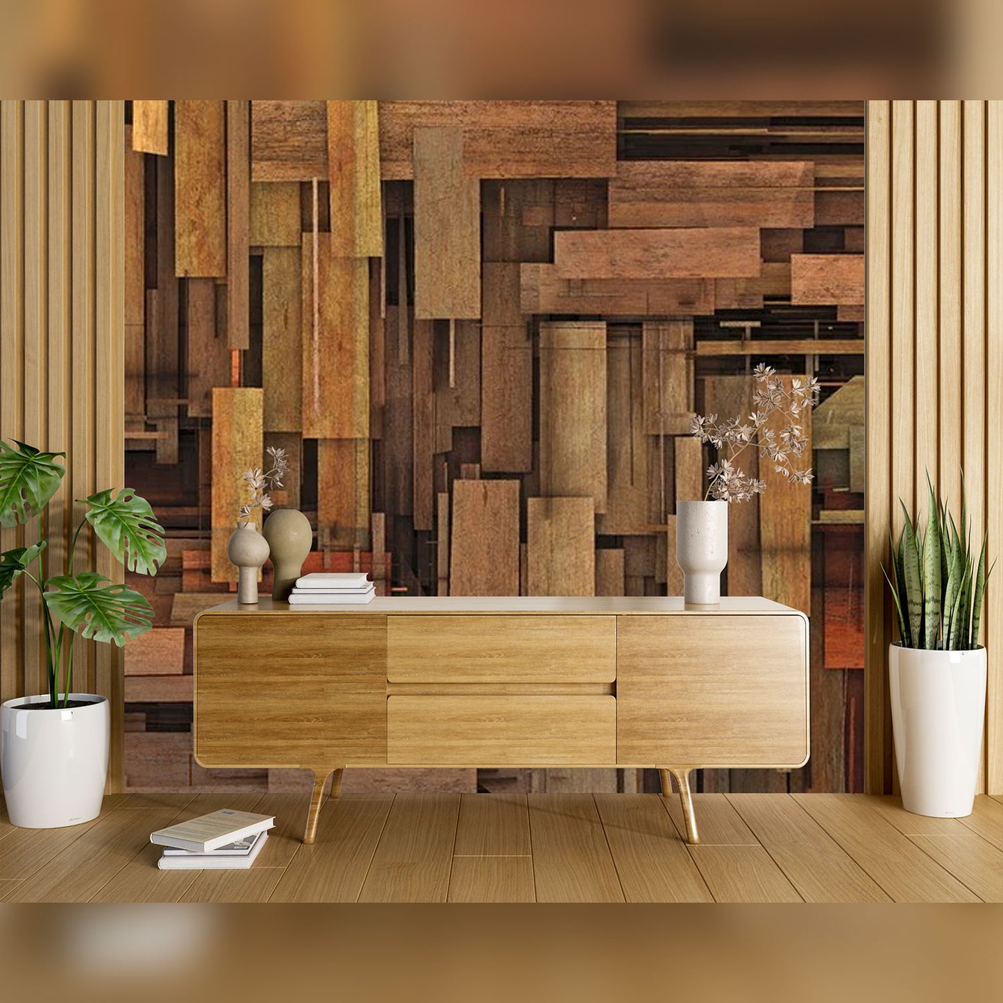 Abstract Wooden Mosaic