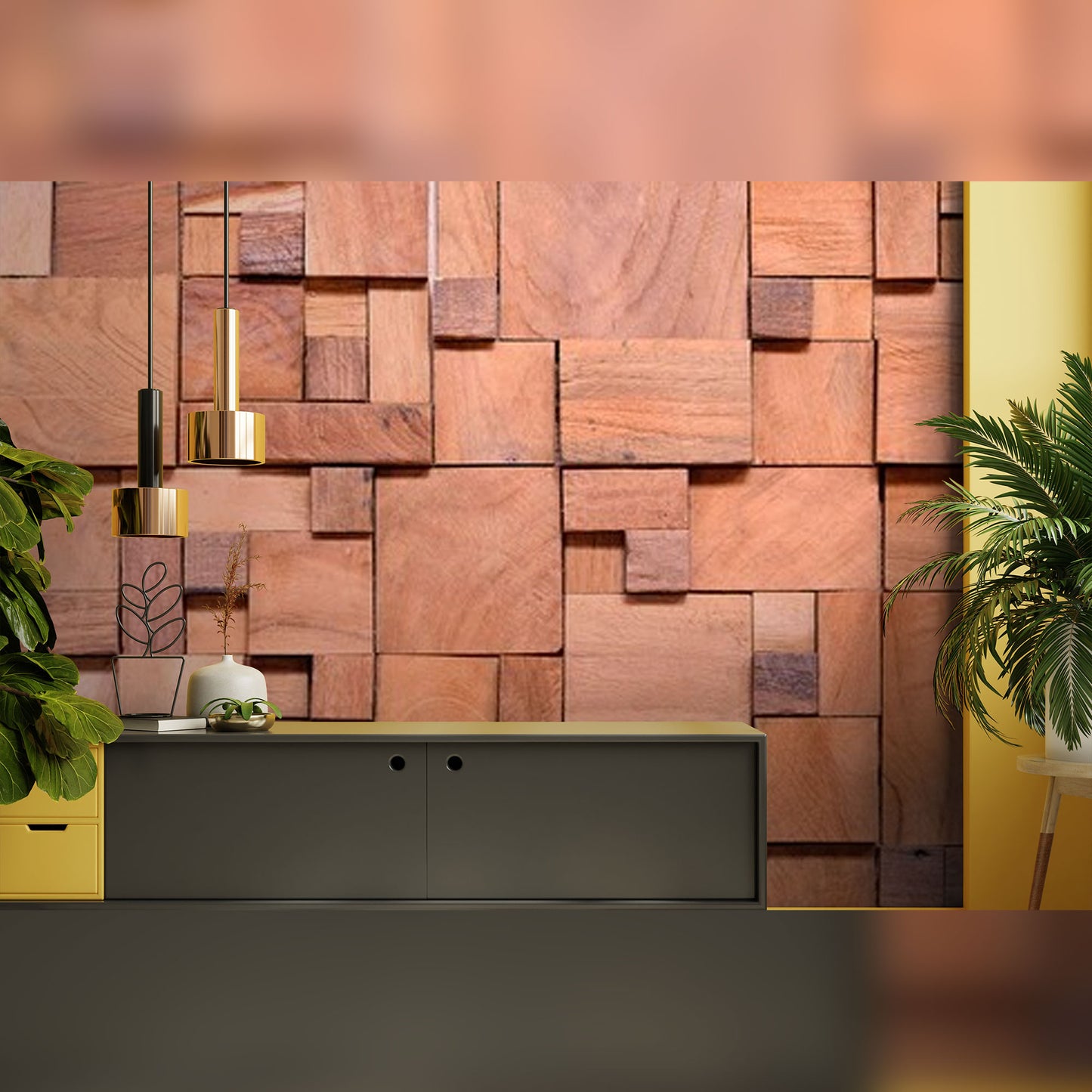 Geometric Wood Mosaic