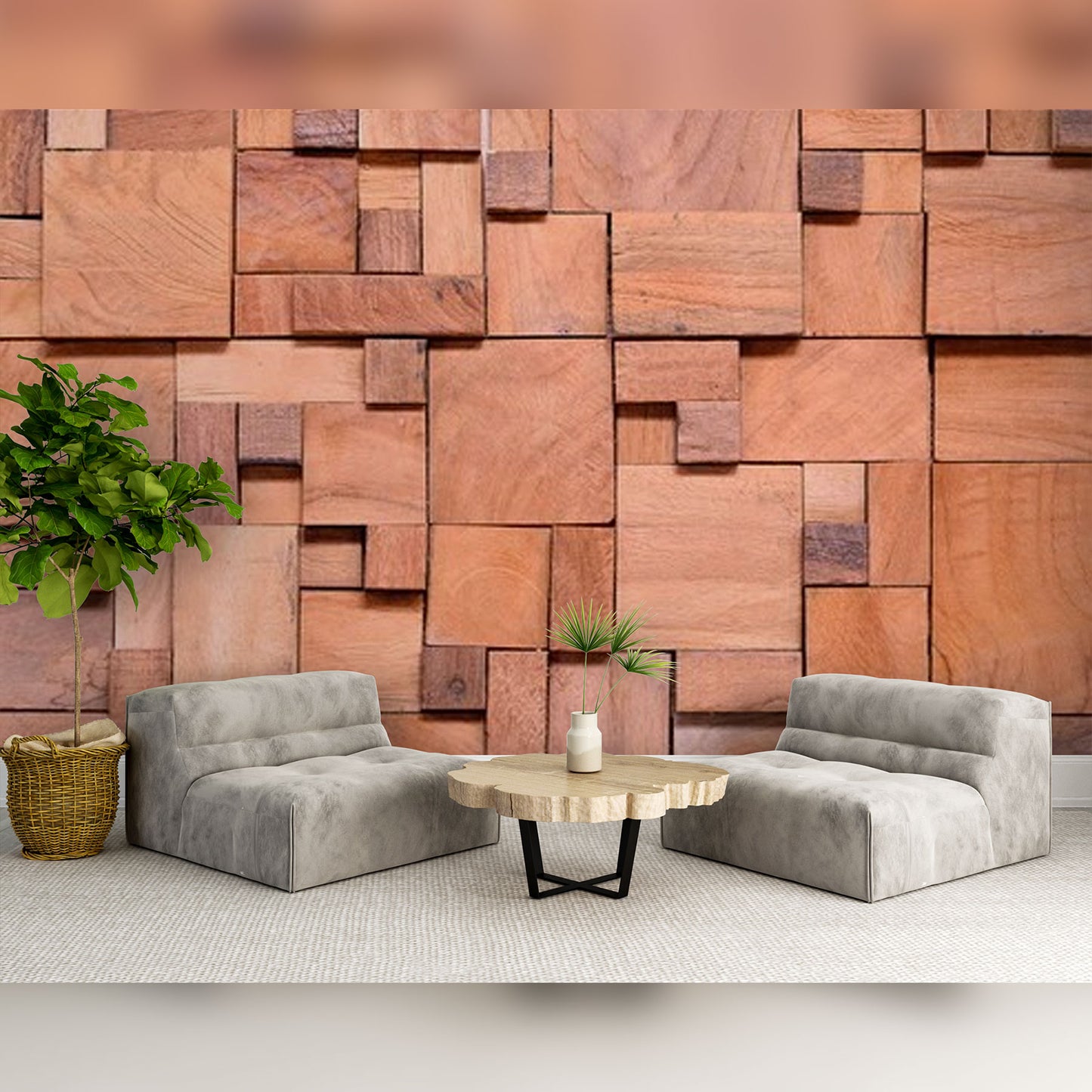 Geometric Wood Mosaic