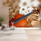 Elegance in Harmony: A Still Life with Violin and Flowers