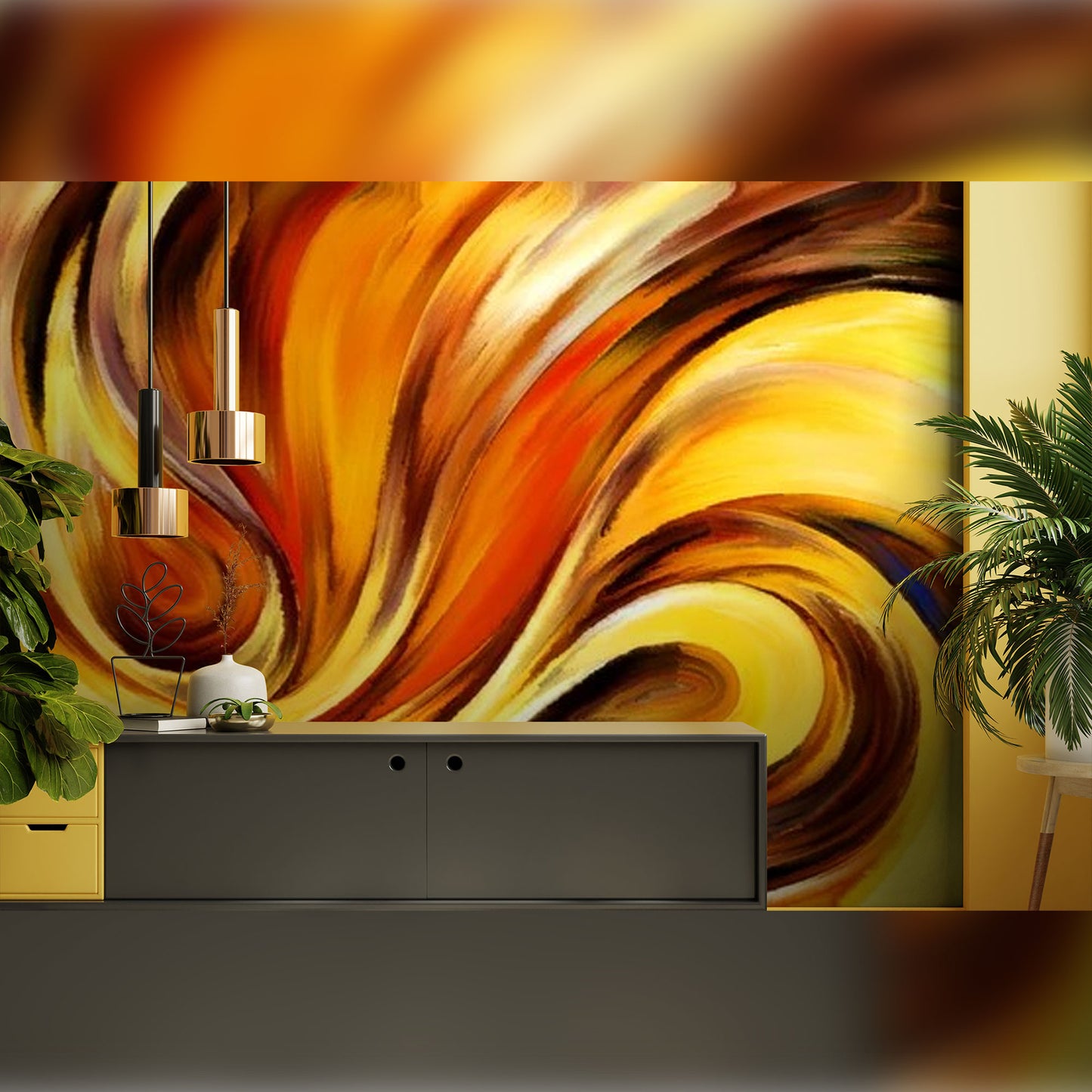 Golden Swirl: A Dance of Warm Hues