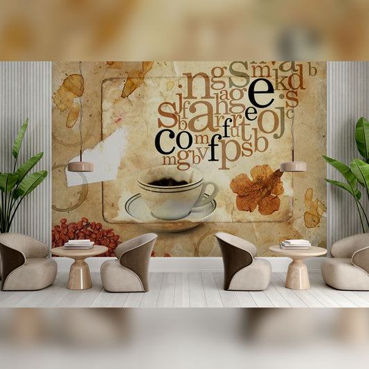 Coffee Art Collage with Letters