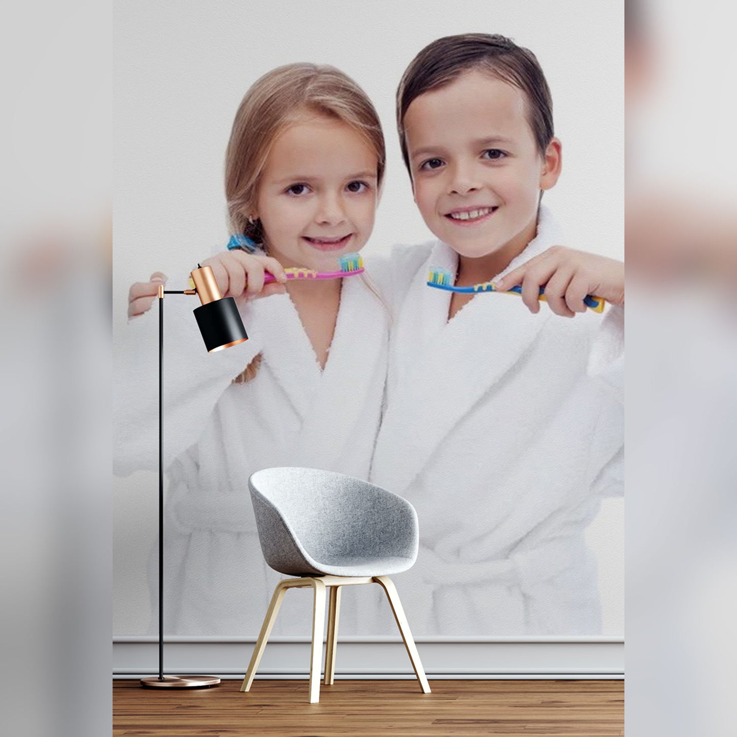 Siblings Brushing Teeth Together