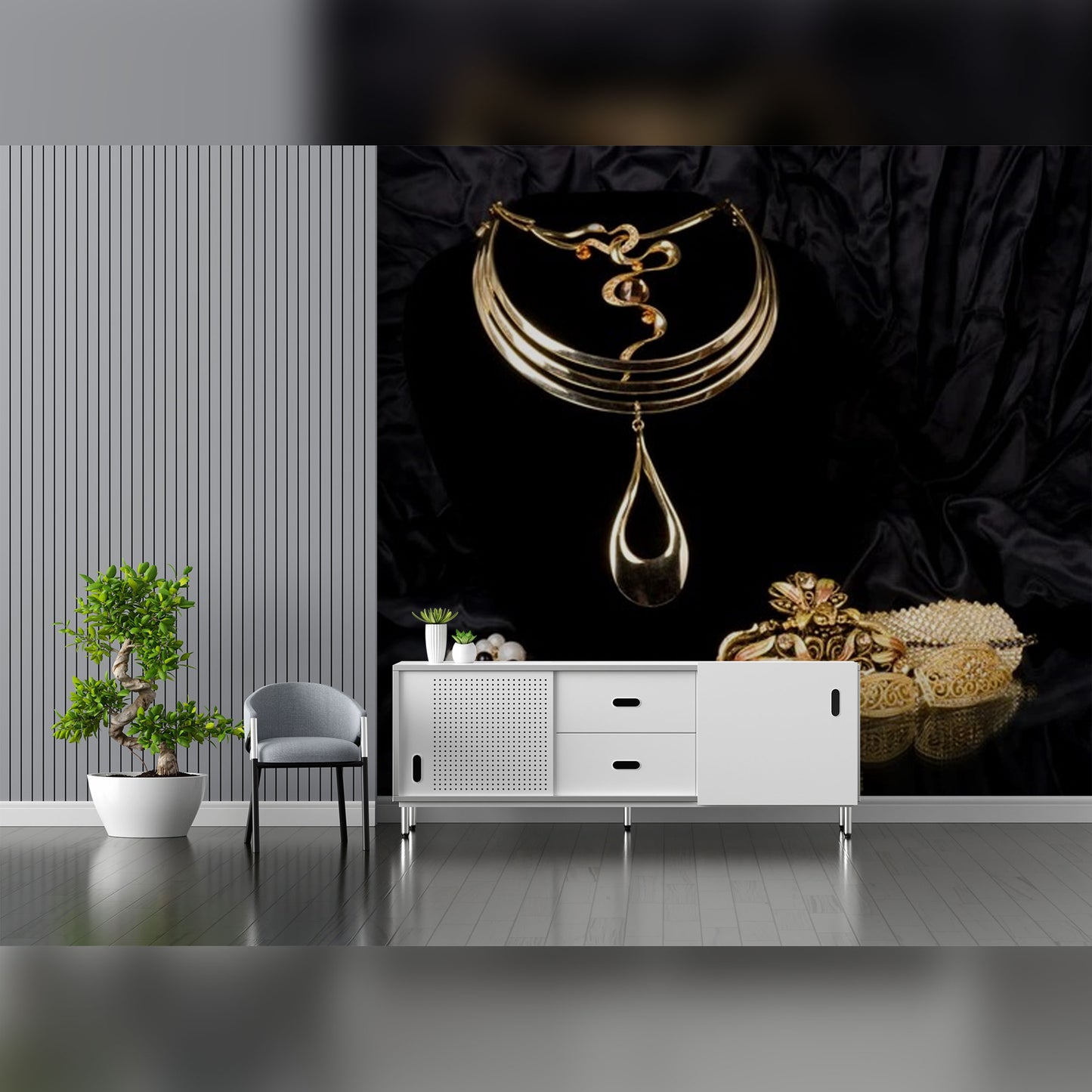 Elegant Gold Jewelry Display