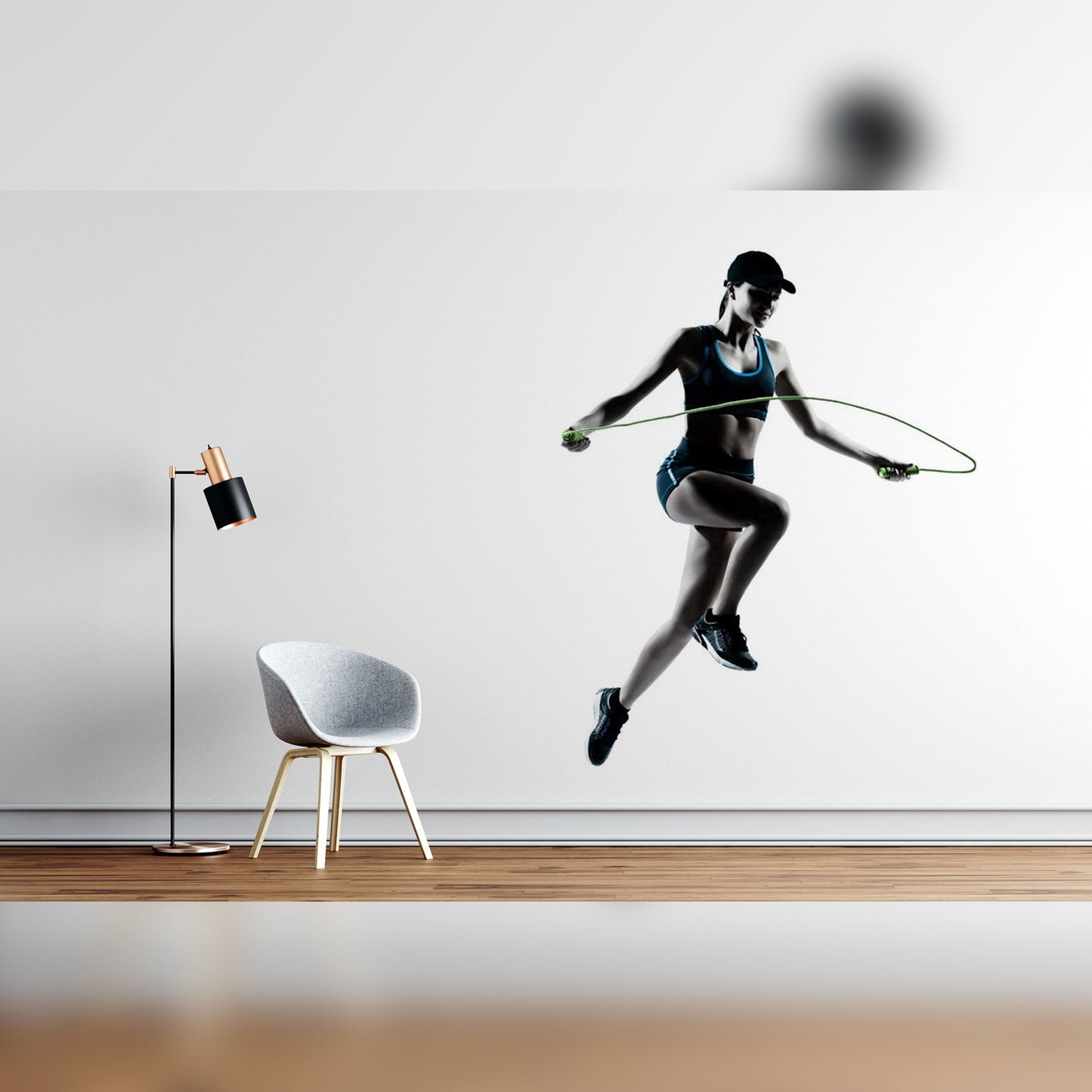 Silhouette of a Woman Jumping Rope