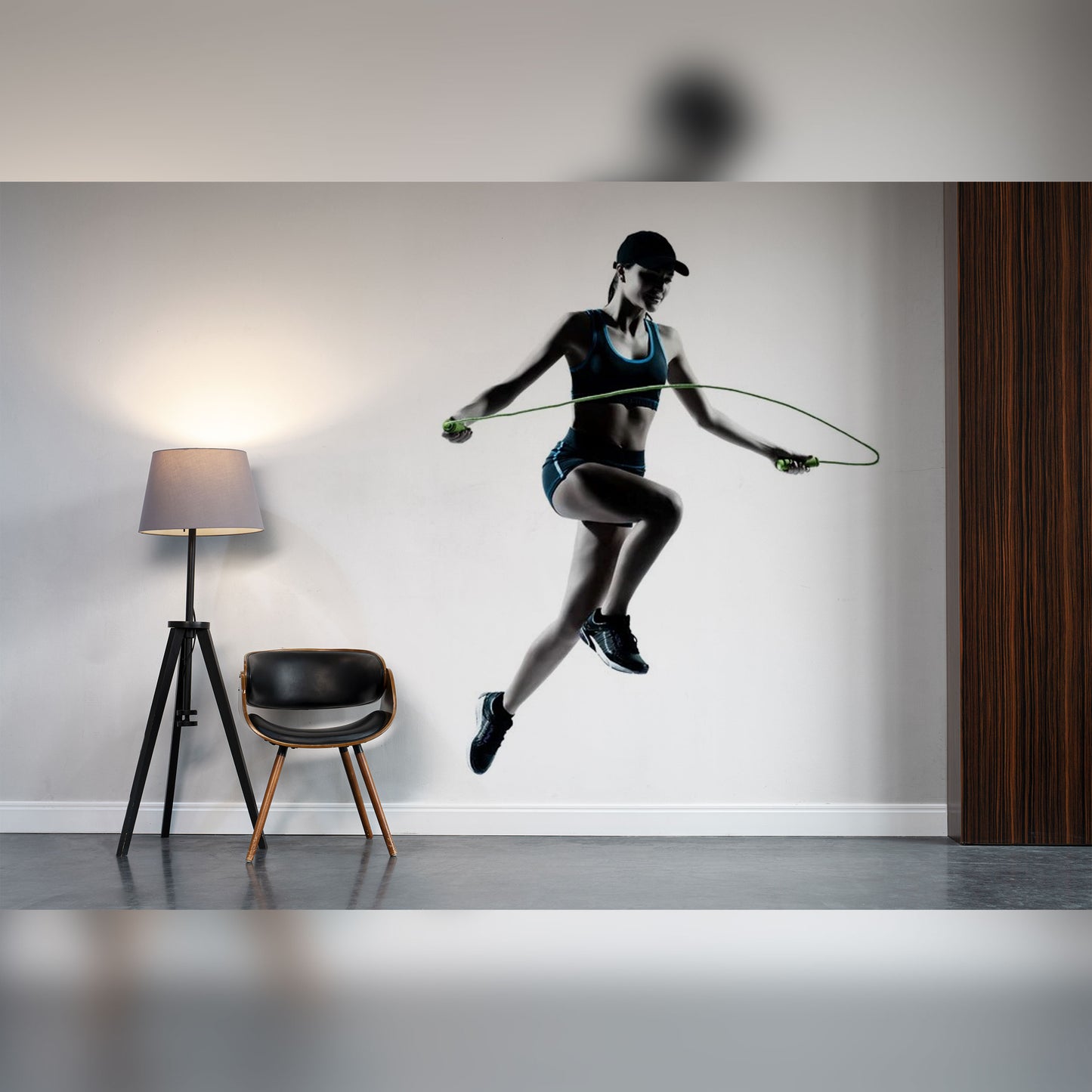 Silhouette of a Woman Jumping Rope