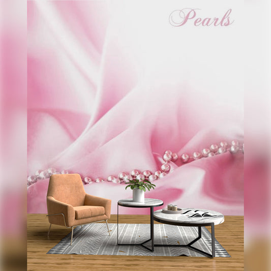 Elegant Pearls on Pink Satin