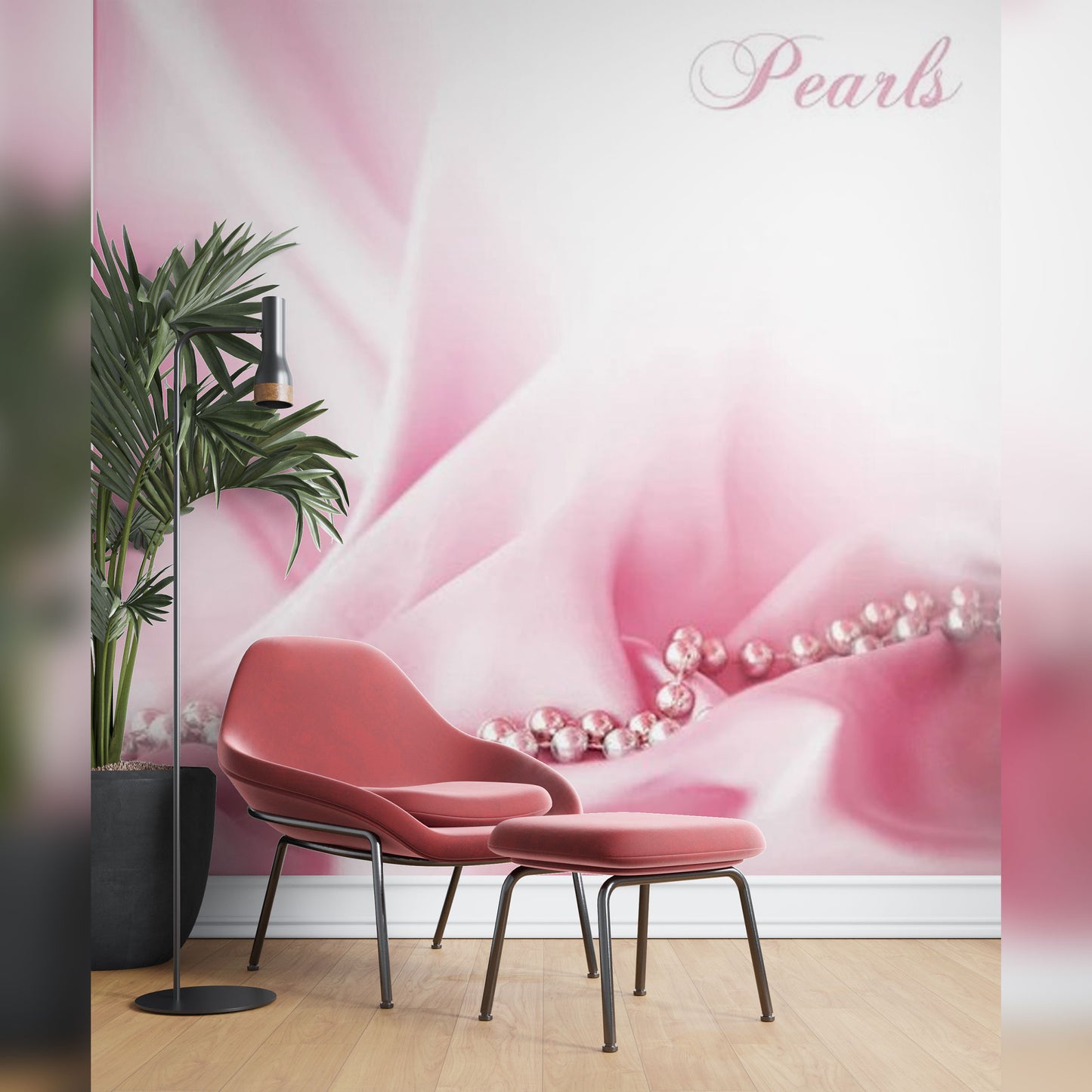 Elegant Pearls on Pink Satin