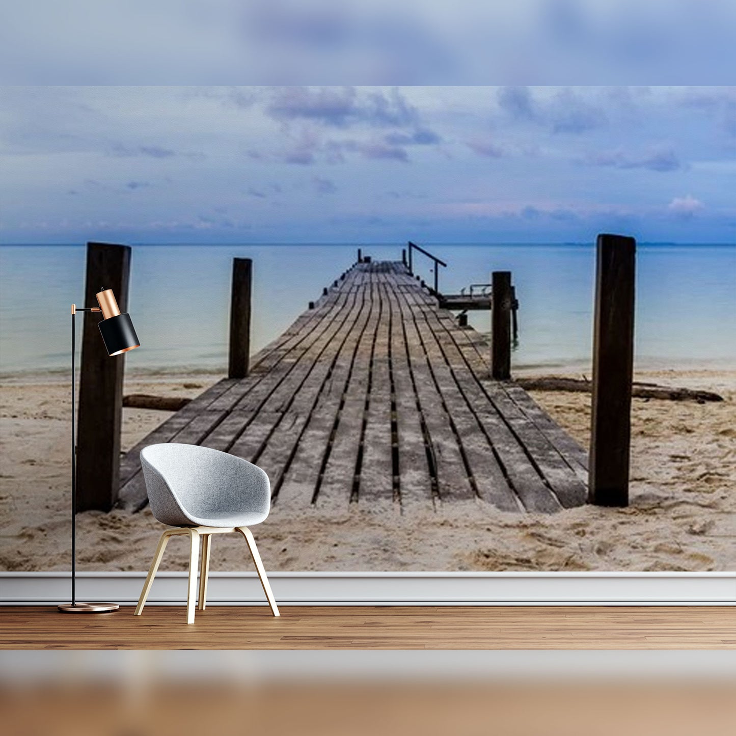 Serene Wooden Pier Leading to Calm Waters