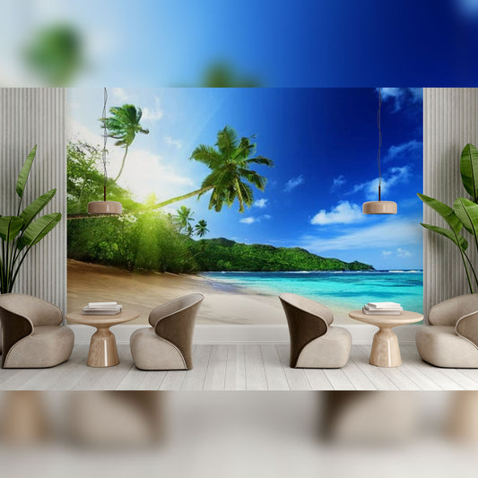 Tropical Paradise Beach with Crystal Blue Waters