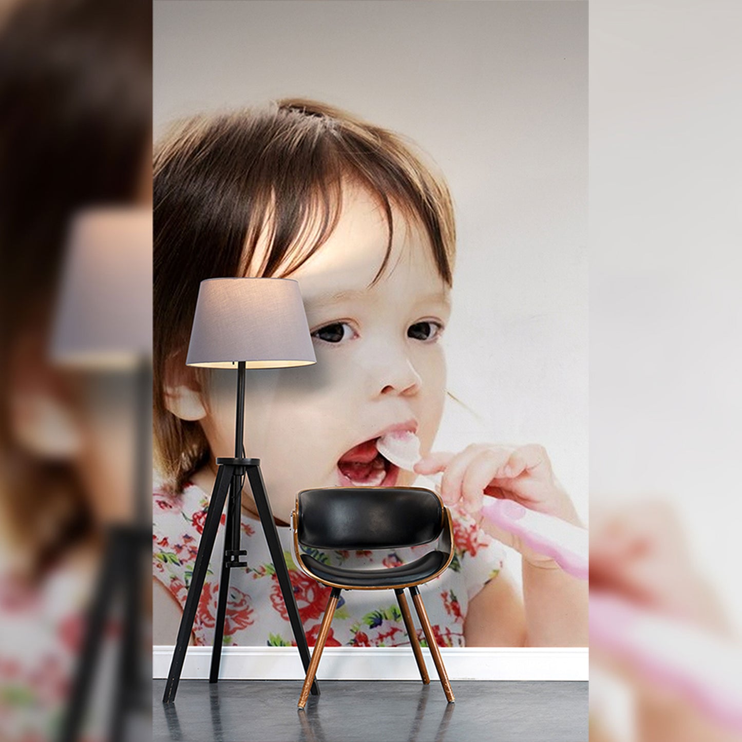 Adorable Toddler Eating with a Spoon