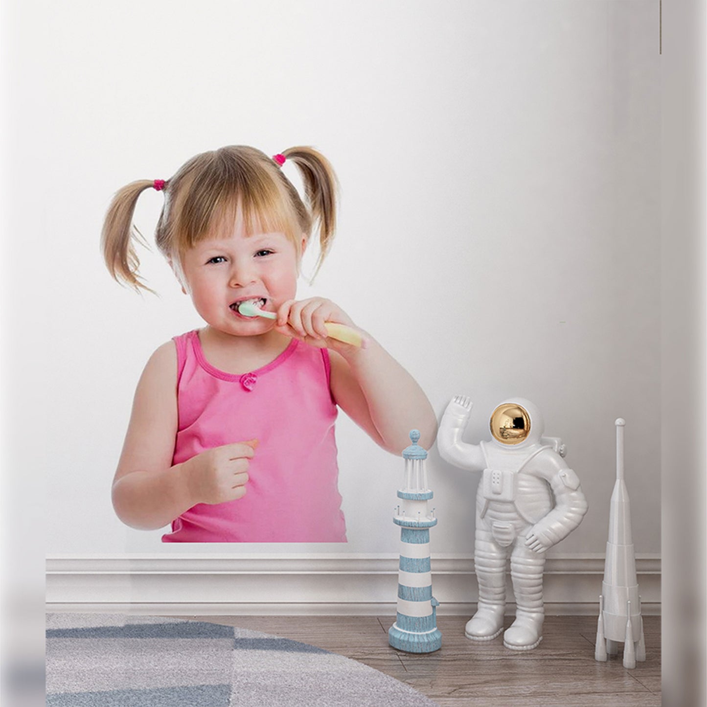 Adorable Toddler Brushing Teeth