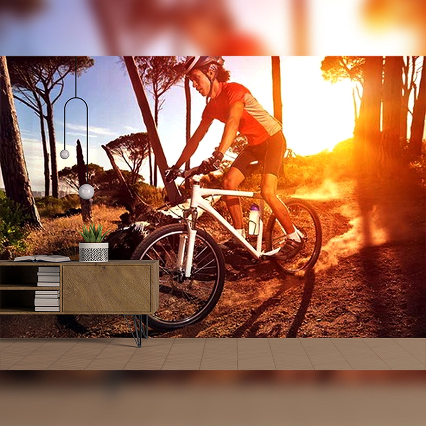 Focused Mountain Biker on a Dusty Trail