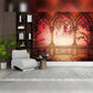 Fairytale Castle Wall Mural in Modern Living Room