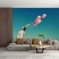 Carefree Joy: Girl with Pink Balloons