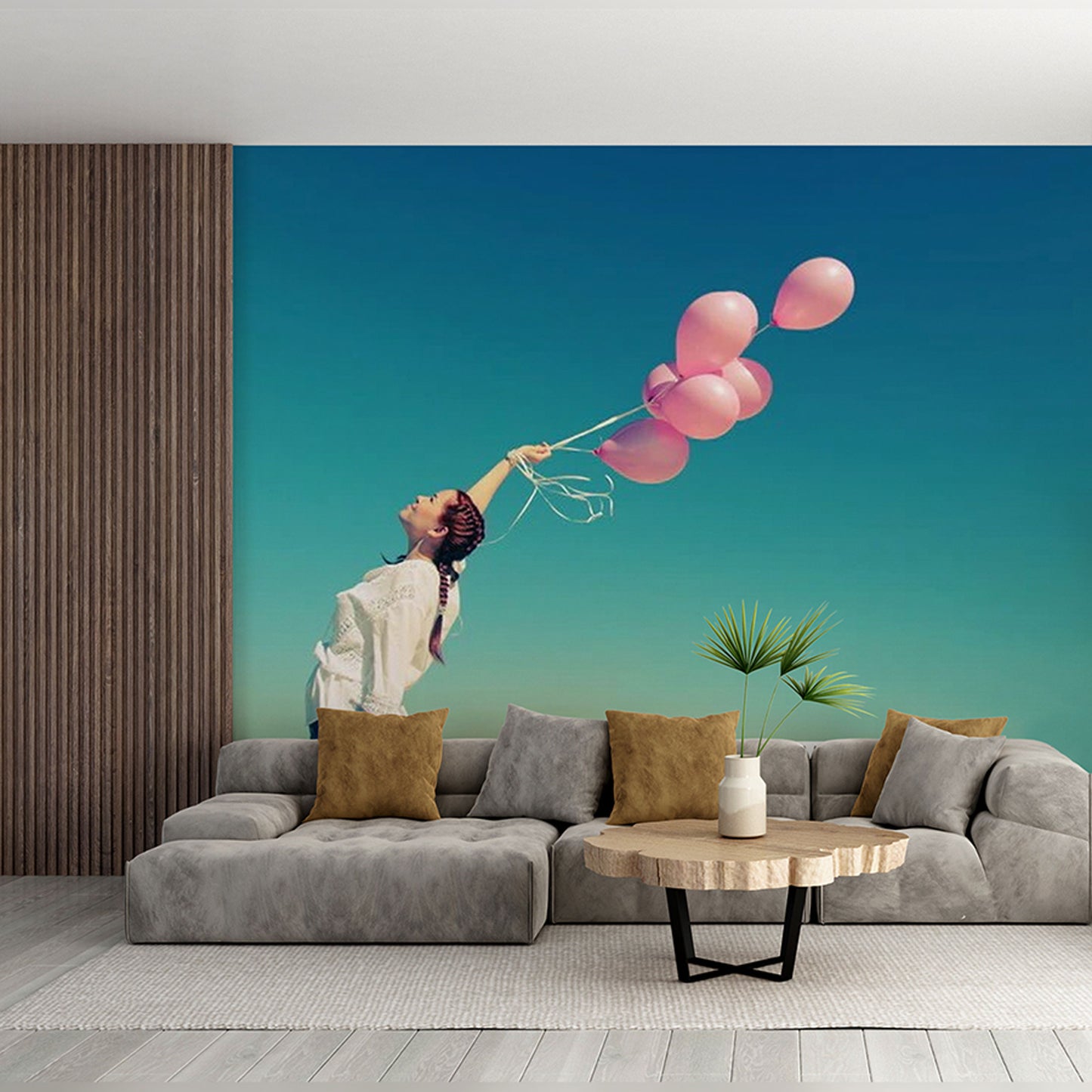 Carefree Joy: Girl with Pink Balloons