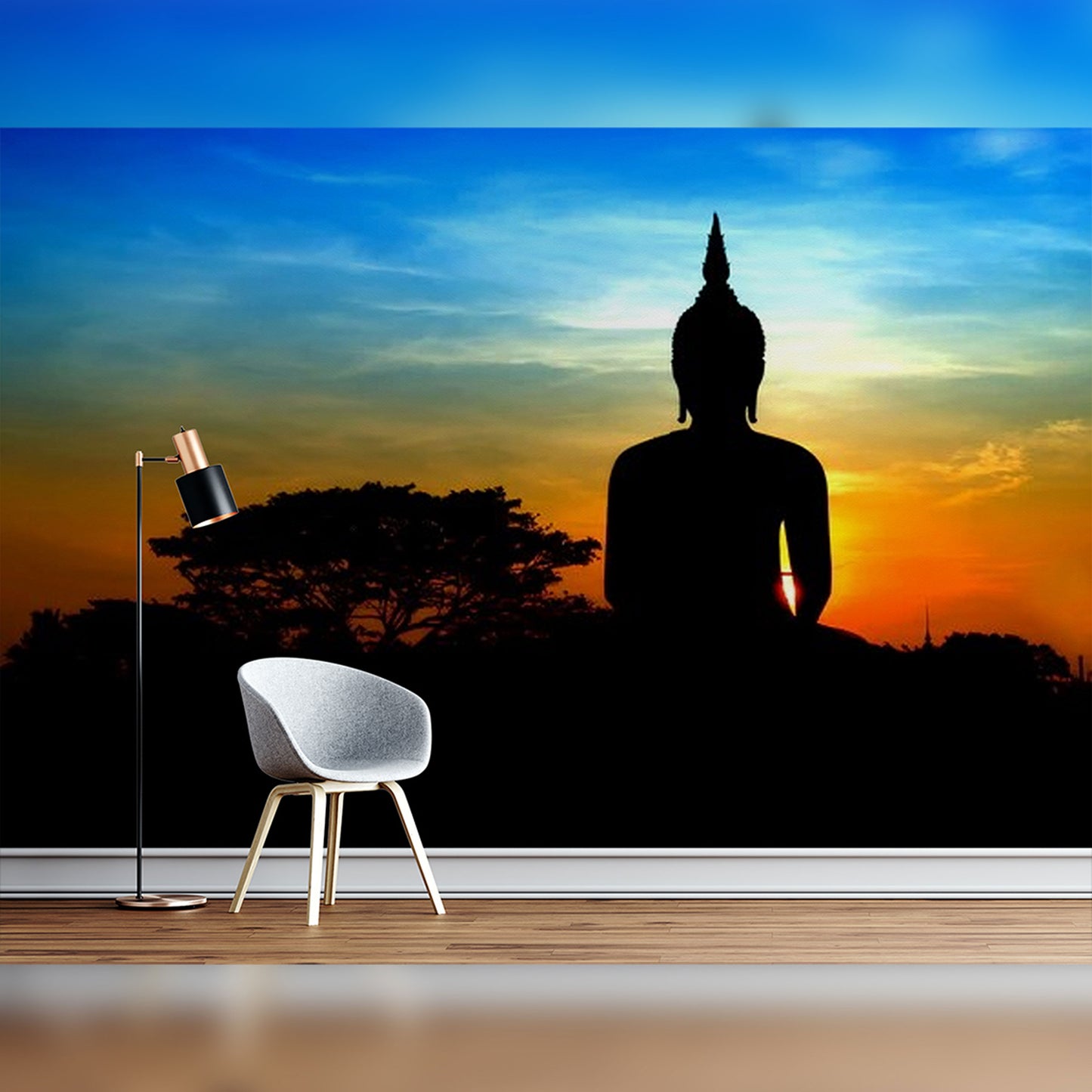 Buddha Silhouette at Sunset