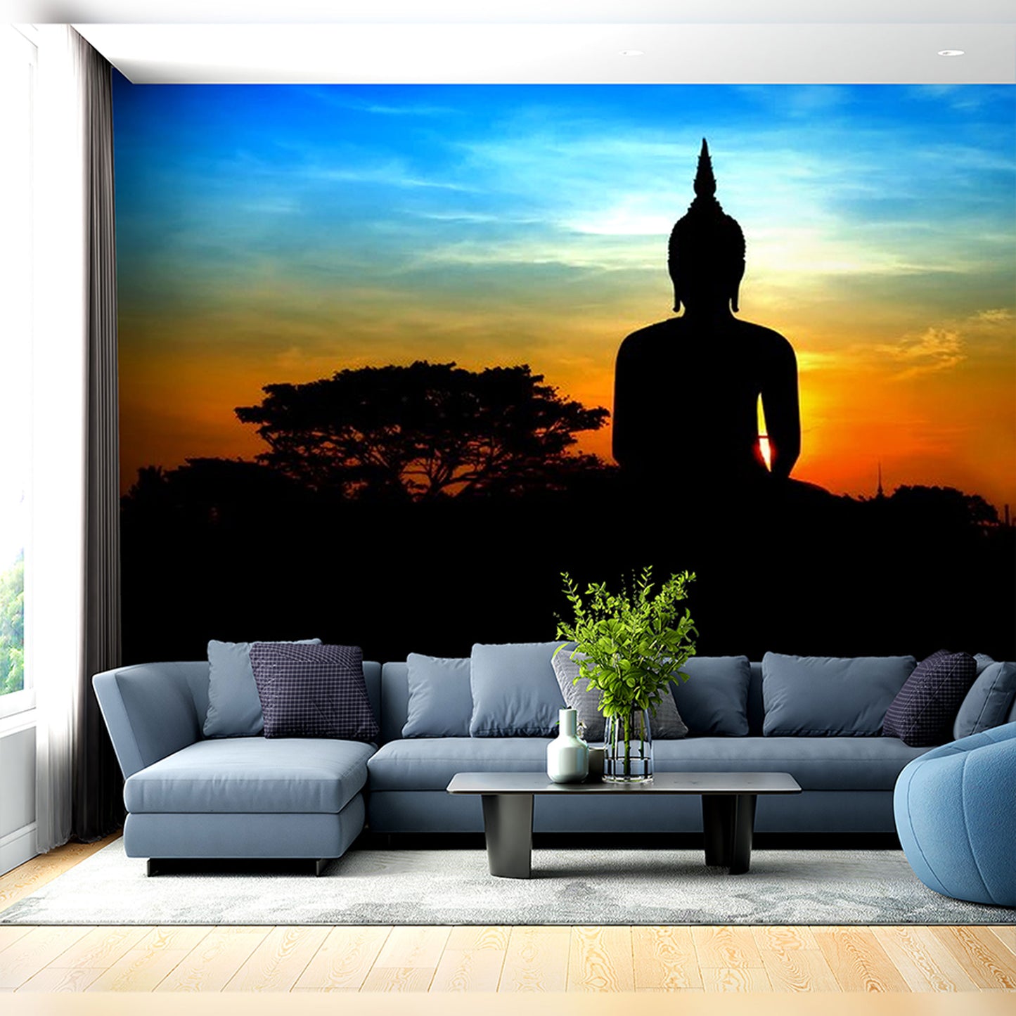 Buddha Silhouette at Sunset