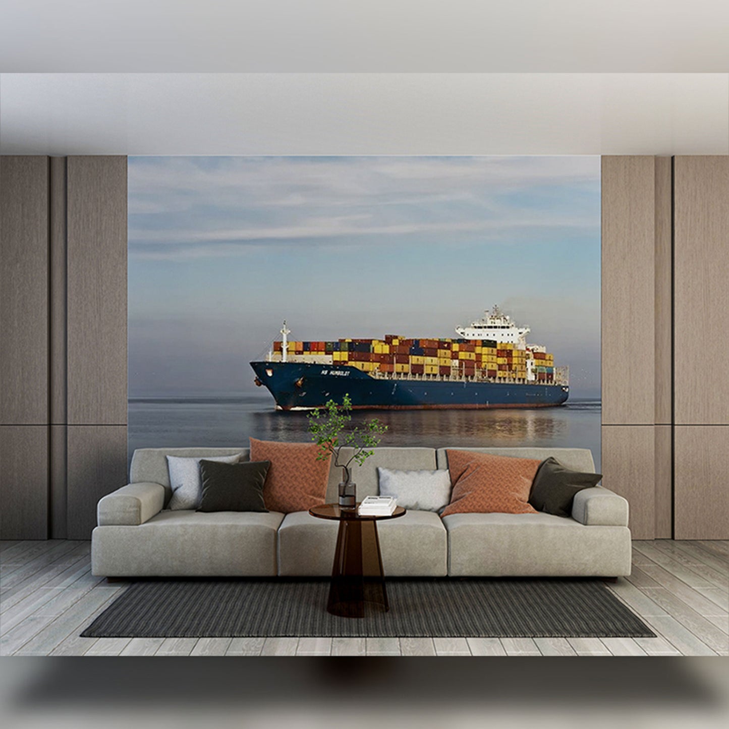 Container Ship on Calm Waters