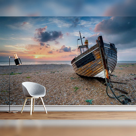 Abandoned Boat at Sunrise