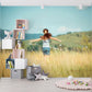 Playful Children's Room with Nature-Inspired Wall Mural