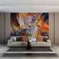 Vibrant Lounge with Abstract Art Mural