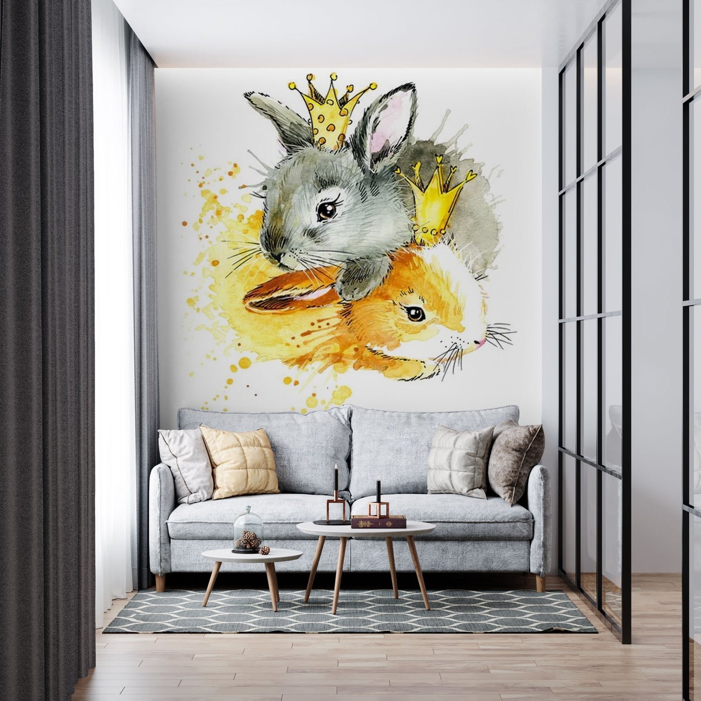 Regal Rabbits Wall Mural