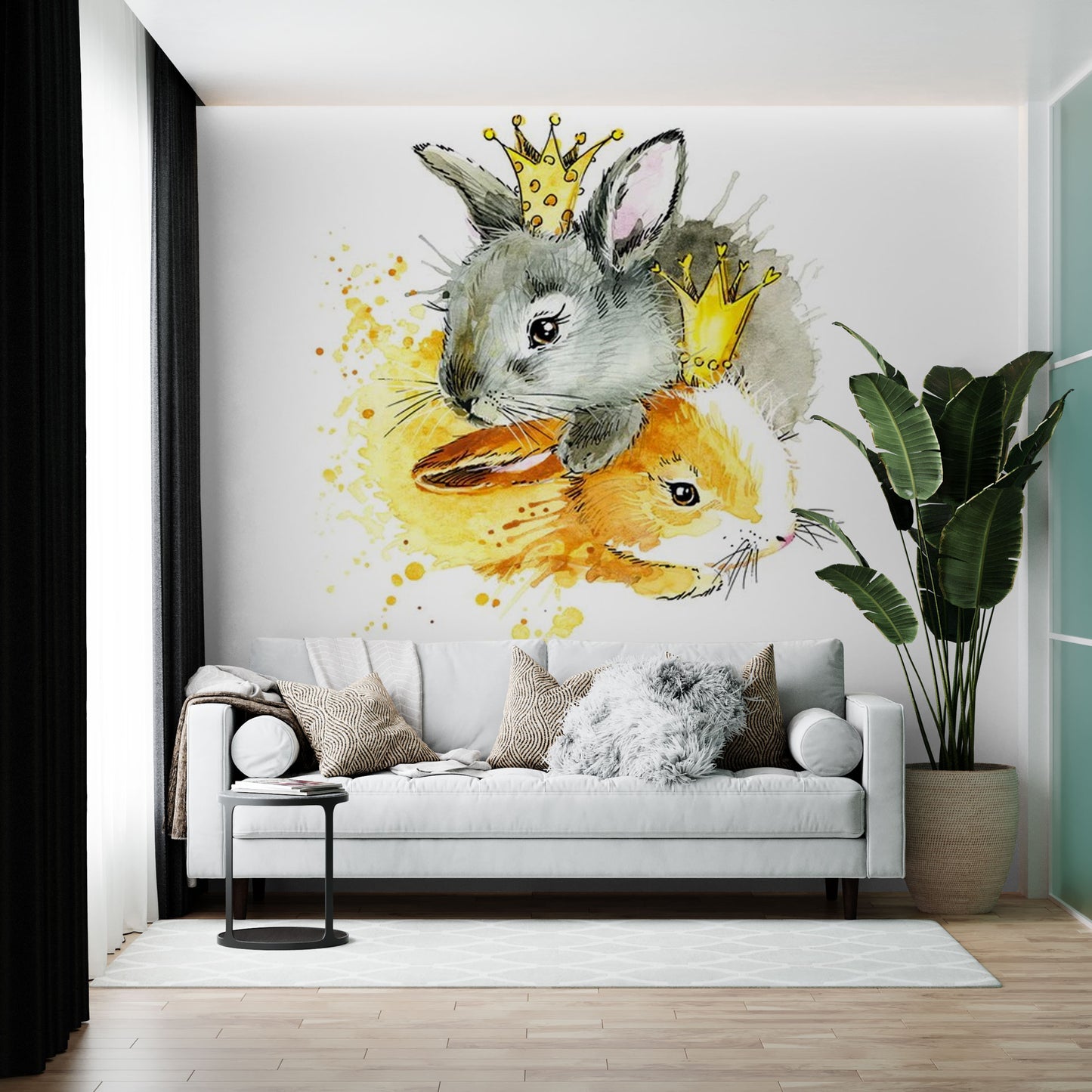 Regal Rabbits Wall Mural