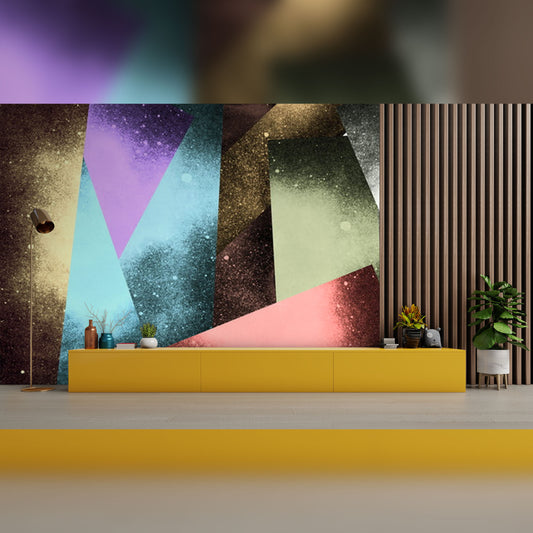 Abstract Geometric Galaxy Mural