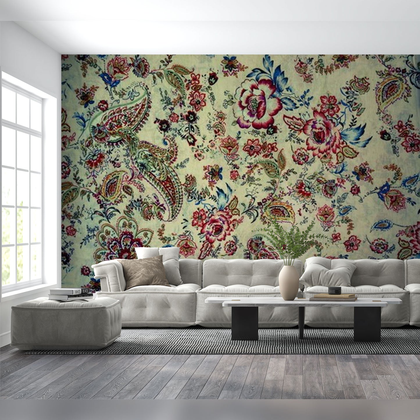 Vintage Floral Tapestry Mural