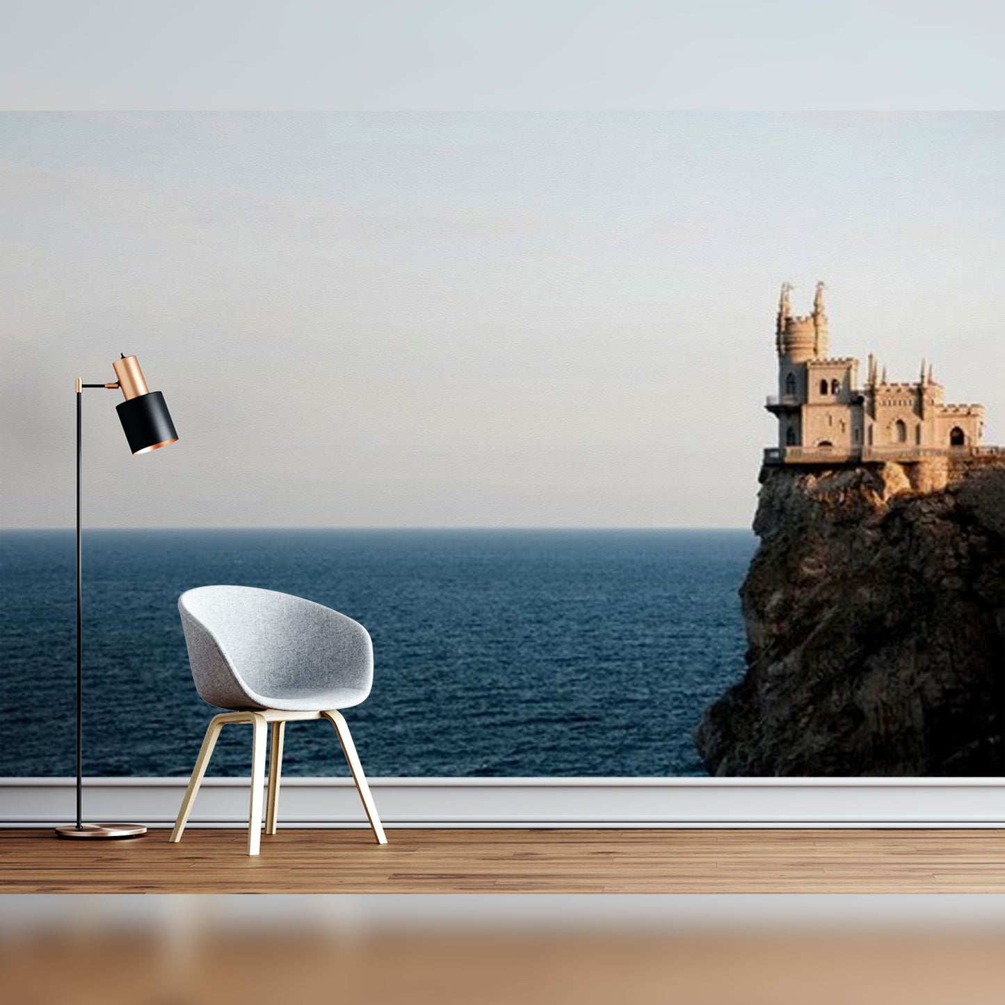 Cliffside Castle Overlooking the Sea: A Dramatic Coastal View