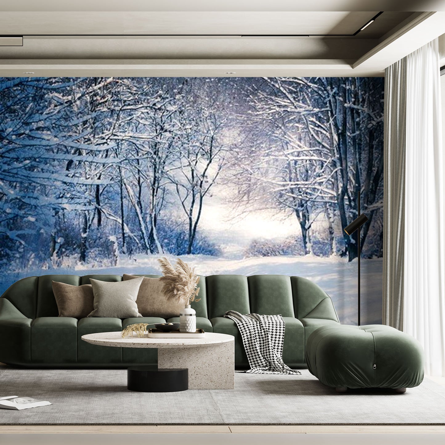 Winter Wonderland Living Room: A Cozy Snowy Escape