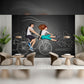 Whimsical Living Space with Creative Chalkboard Mural