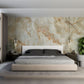 Elegant Living Room with Marble-Inspired Wall Mural