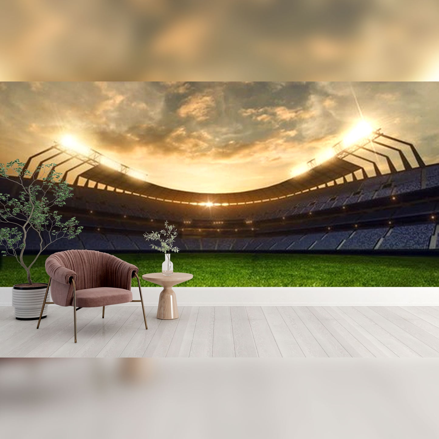 Modern Room with Stadium Sunset Wall Mural