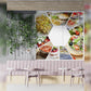 Modern Café with Food Collage Wall Mural