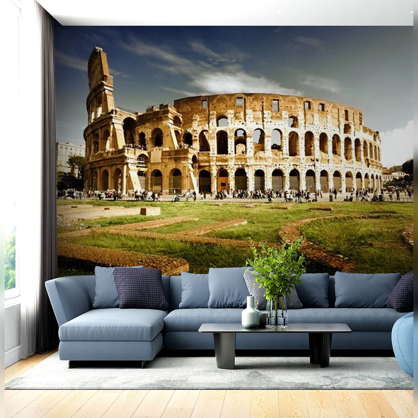 Colosseum Grandeur in a Contemporary Living Room