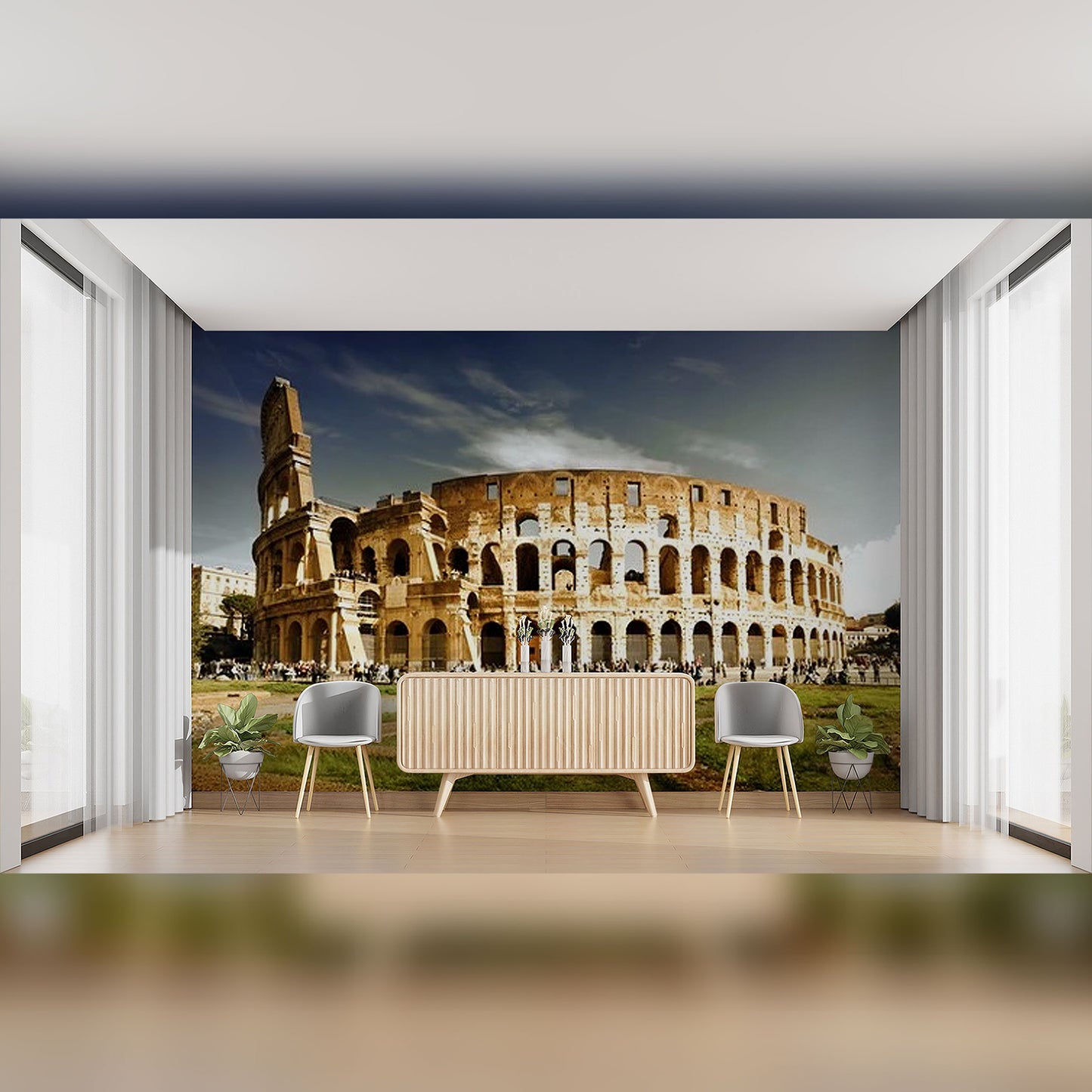 Colosseum Grandeur in a Contemporary Living Room