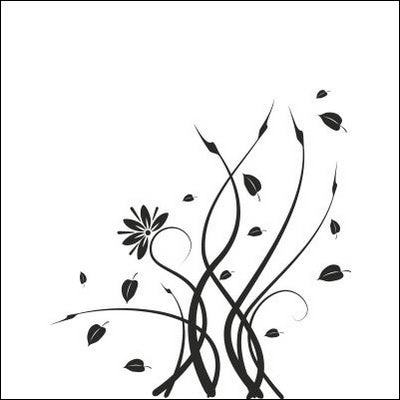 0064-Abstract floral design with stems